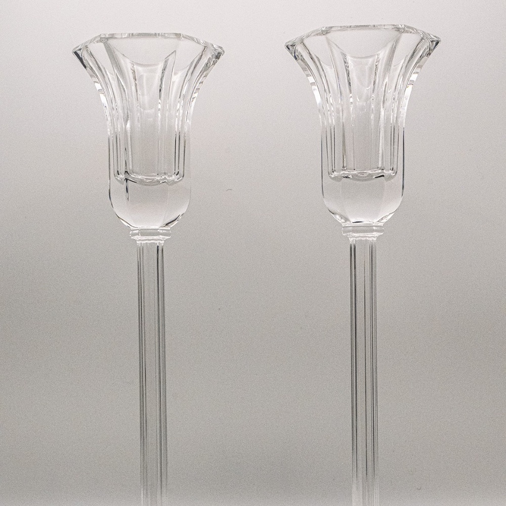 Marquis by Waterford Triumph lead crystal candle holders vintage pair